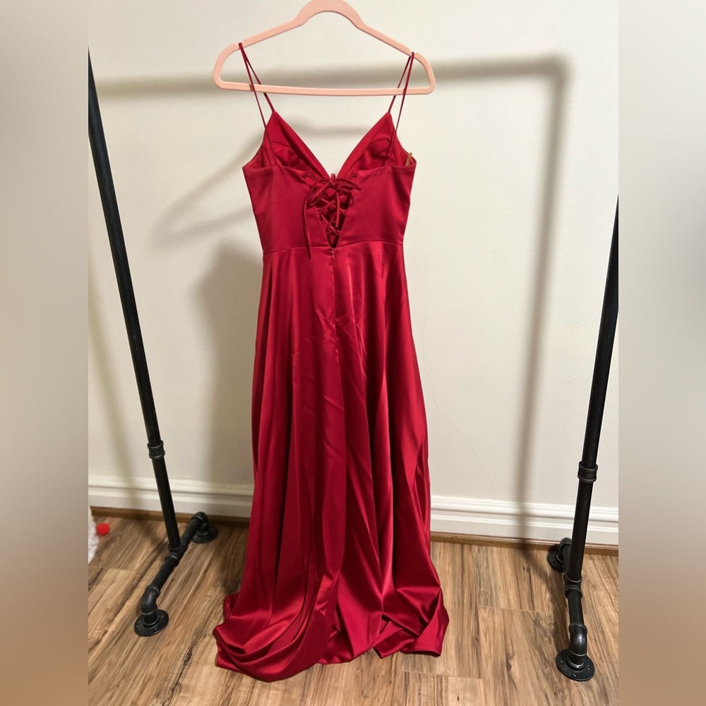 Red Satin Dress - Picture 4 of 5